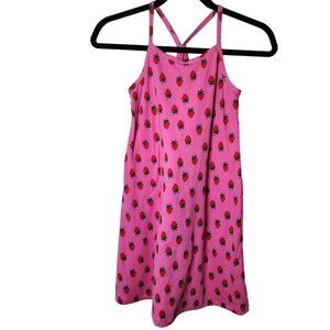 Hanna Andersson sz 140 / 10 race back dress with built in shorts Strawberry